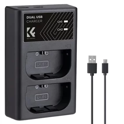 K&F CONCEPT Dual Slot Quick Charger with Micro USB and Type-C Dual Interface