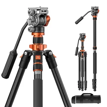 K&F Concept K234A7+FH-03 Professional Video Tripod with Fluid Head