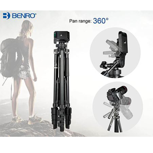 Benro T560 Camera Portable Travel Tripod & 3-Way Pan head Kit - Elite ...